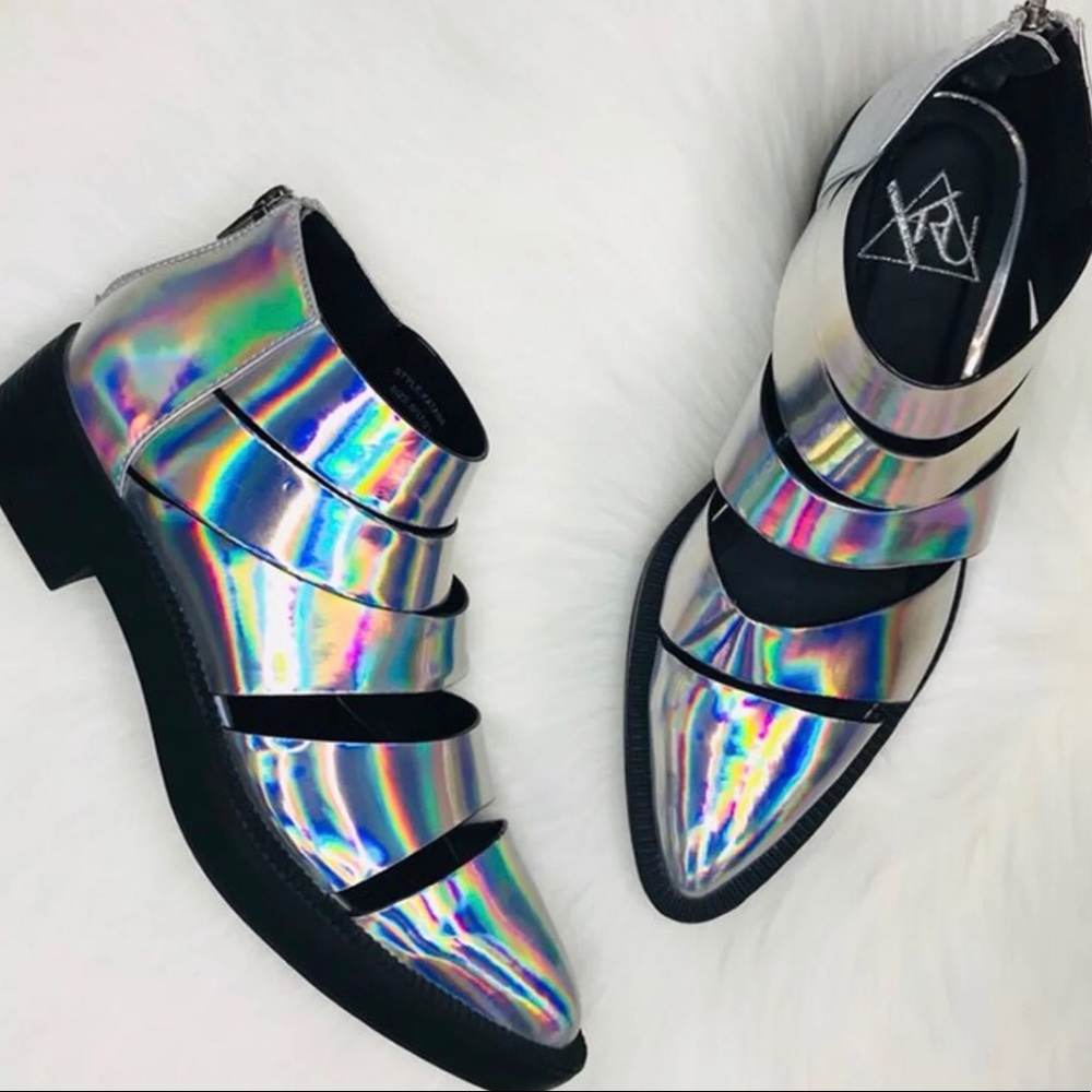 YRU Holographic Katana Boots Like New size 6